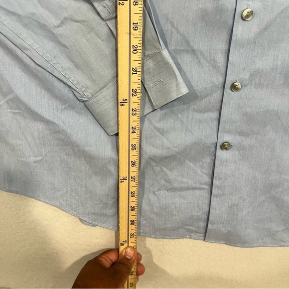 Reaction Kenneth Cole Men Blue Button Down Size 18 34/35 - Picture 5 of 7